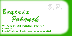 beatrix pohanek business card